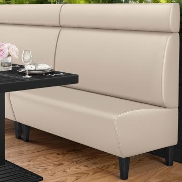 MIAMI | Restaurant Booth Seating | W:H 100 x 128 cm | Cream | Smooth | Leather