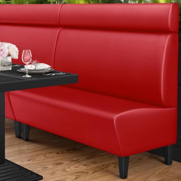 MIAMI | ławka restauracyjna | W:H 180 x 128 cm | Czerwony | Gładka | Skóra
