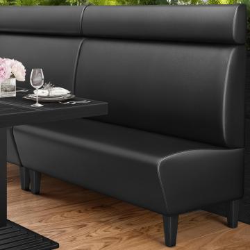 MIAMI | Restaurant Booth Seating | W:H 200 x 128 cm | Black | Smooth | Leather