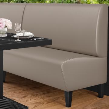 MIAMI | Restaurant Booth Seating | W:H 100 x 103 cm | Taupe | Smooth | Leather