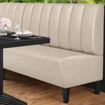 MIAMI | Restaurant Booth Seating | W:H 120 x 103 cm | Cream | Striped | Leather