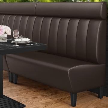MIAMI | Restaurant Booth Seating | W:H 180 x 128 cm | Brown | Striped | Leather