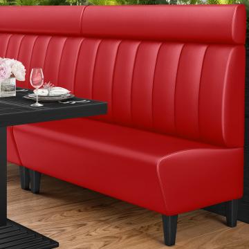 MIAMI | ławka restauracyjna | W:H 180 x 128 cm | Czerwony | Paski | Skóra