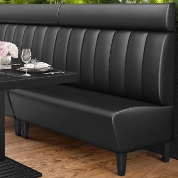 MIAMI | Restaurant Booth Seating | W:H 200 x 128 cm | Black | Striped | Leather