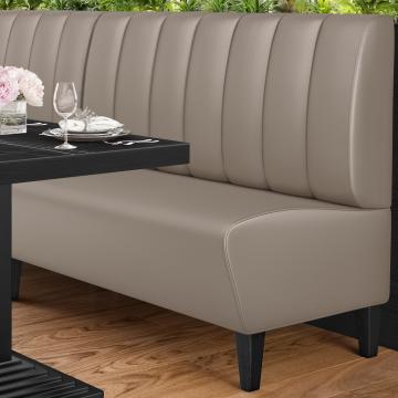 MIAMI | Restaurant Booth Seating | W:H 120 x 103 cm | Taupe | Striped | Leather
