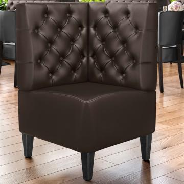 MIAMI | Commercial Corner Booth Seating | W:H 64 x 103 cm | Brown | Chesterfield | Leather
