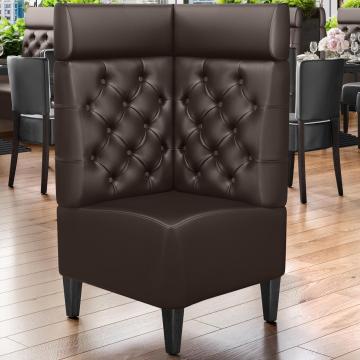 MIAMI | Commercial Corner Booth Seating | W:H 64 x 128 cm | Brown | Chesterfield | Leather