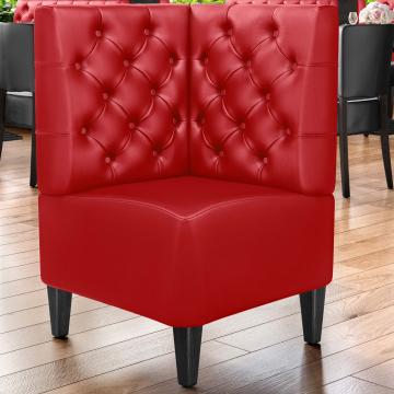 MIAMI | Commercial Corner Booth Seating | W:H 64 x 103 cm | Red | Chesterfield | Leather