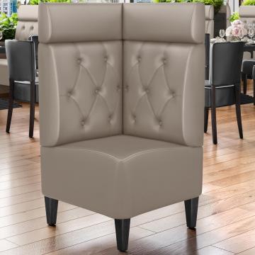 MIAMI | Commercial Corner Booth Seating | W:H 64 x 128 cm | Taupe | Chesterfield Rhombus | Leather