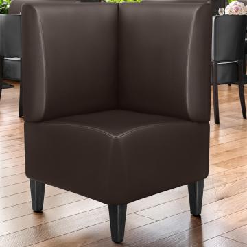 MIAMI | Commercial Corner Booth Seating | W:H 64 x 103 cm | Brown | Smooth | Leather