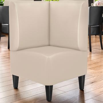 MIAMI | Commercial Corner Booth Seating | W:H 64 x 103 cm | Cream | Smooth | Leather