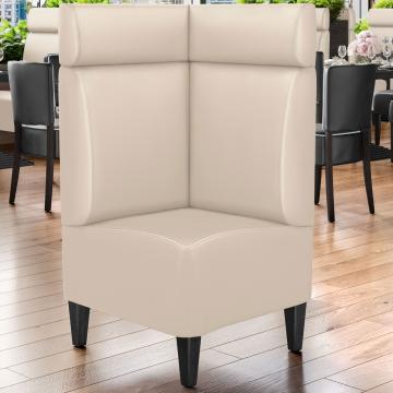 MIAMI | Commercial Corner Booth Seating | W:H 64 x 128 cm | Cream | Smooth | Leather