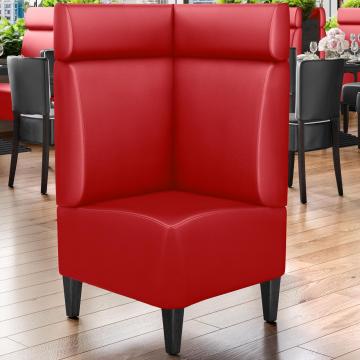 MIAMI | Banquette d'angle de restaurant | L:H 64 x 128 cm | Rouge | Lisse | Cuir