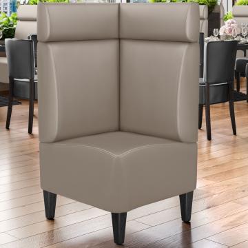 MIAMI | Commercial Corner Booth Seating | W:H 64 x 128 cm | Taupe | Smooth | Leather