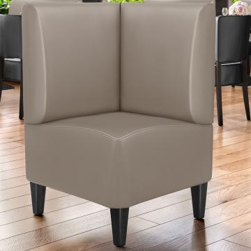 MIAMI | Commercial Corner Booth Seating | W:H 64 x 103 cm | Taupe | Smooth | Leather