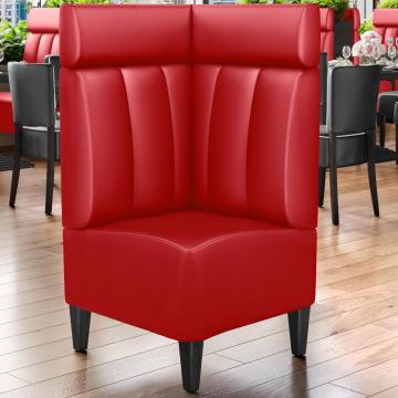 MIAMI | Banquette d'angle de restaurant | L:H 64 x 128 cm | Rouge | Rayé | Cuir