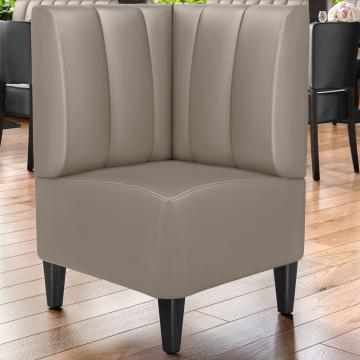 MIAMI | Commercial Corner Booth Seating | W:H 64 x 103 cm | Taupe | Striped | Leather