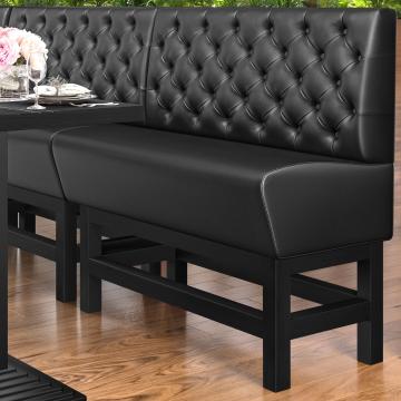 MIAMI | Counter Height Banquette Bench | W:H 120 x 133 cm | Black | Chesterfield | Leather