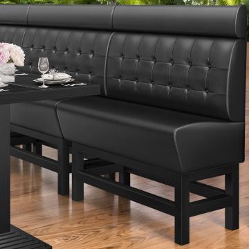 MIAMI | Counter Height Banquette Bench | W:H 140 x 158 cm | Black | Chesterfield Button | Leather