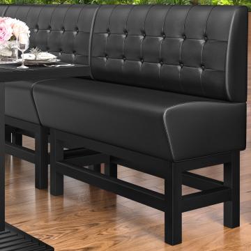 MIAMI | Counter Height Banquette Bench | W:H 100 x 133 cm | Black | Chesterfield Button | Leather