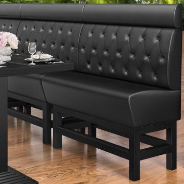 MIAMI | Counter Height Banquette Bench | W:H 140 x 158 cm | Black | Chesterfield Rhombus | Leather