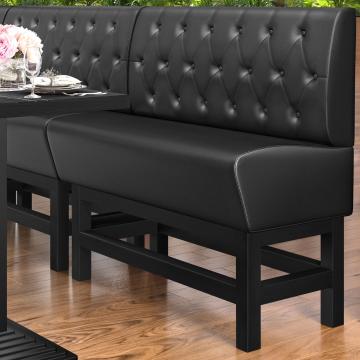 MIAMI | Counter Height Banquette Bench | W:H 140 x 133 cm | Black | Chesterfield Rhombus | Leather