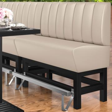 MIAMI | Counter Height Banquette Bench | W:H 140 x 133 cm | Cream | Striped | Leather