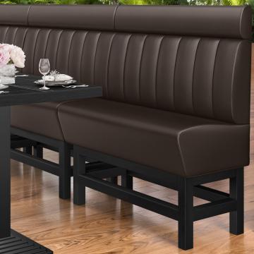 MIAMI | Counter Height Banquette Bench | W:H 200 x 158 cm | Brown | Striped | Leather
