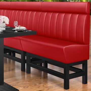 MIAMI | Counter Height Banquette Bench | W:H 200 x 158 cm | Red | Striped | Leather