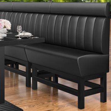 MIAMI | Counter Height Banquette Bench | W:H 100 x 158 cm | Black | Striped | Leather