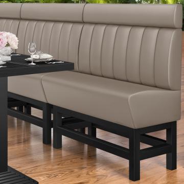 MIAMI | Counter Height Banquette Bench | W:H 200 x 158 cm | Taupe | Striped | Leather