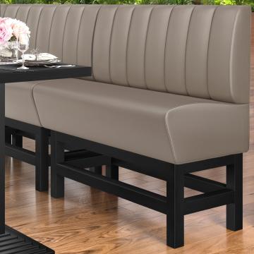 MIAMI | Counter Height Banquette Bench | W:H 140 x 133 cm | Taupe | Striped | Leather
