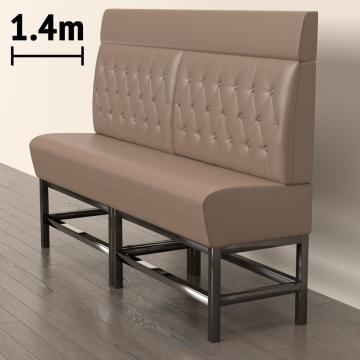 MIAMI | Counter Height Banquette Bench | W:H 140 x 158 cm | Taupe | Chesterfield Rhombus | Leather