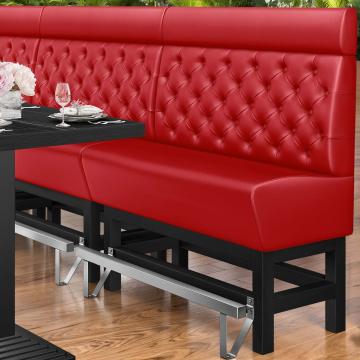 MIAMI | Banquette haute professionnel | L:H 120 x 158 cm | Rouge | Chesterfield | Cuir