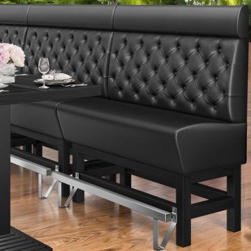 MIAMI | Counter Height Banquette Bench | W:H 120 x 158 cm | Black | Chesterfield | Leather