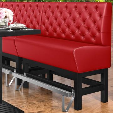 MIAMI | Counter Height Banquette Bench | W:H 160 x 133 cm | Red | Chesterfield | Leather