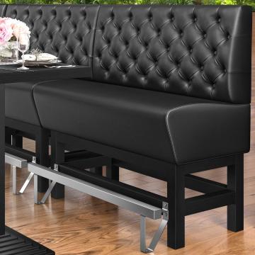 MIAMI | Counter Height Banquette Bench | W:H 160 x 133 cm | Black | Chesterfield | Leather