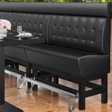 MIAMI | Counter Height Banquette Bench | W:H 160 x 158 cm | Black | Chesterfield Button | Leather