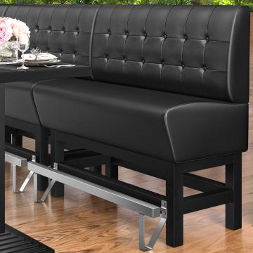 MIAMI | Counter Height Banquette Bench | W:H 140 x 133 cm | Black | Chesterfield Button | Leather