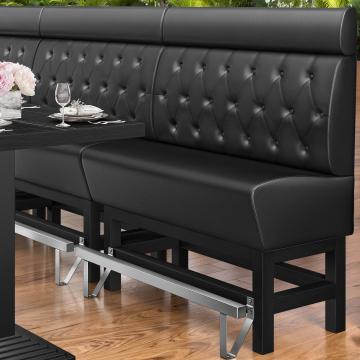 MIAMI | Counter Height Banquette Bench | W:H 160 x 158 cm | Black | Chesterfield Rhombus | Leather