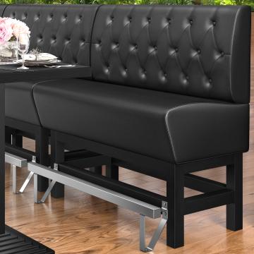 MIAMI | Counter Height Banquette Bench | W:H 160 x 133 cm | Black | Chesterfield Rhombus | Leather