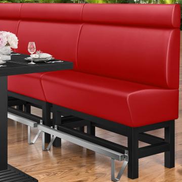 MIAMI | Counter Height Banquette Bench | W:H 140 x 158 cm | Red | Smooth | Leather