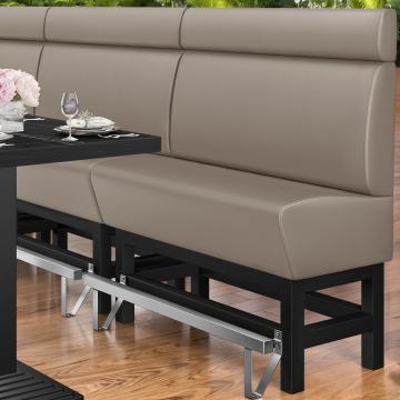 MIAMI | Counter Height Banquette Bench | W:H 140 x 158 cm | Taupe | Smooth | Leather
