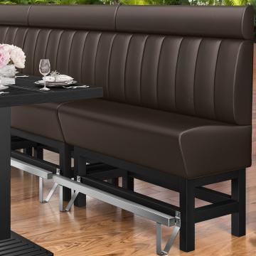 MIAMI | Counter Height Banquette Bench | W:H 200 x 158 cm | Brown | Striped | Leather