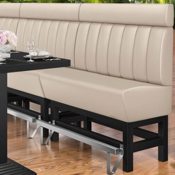MIAMI | Counter Height Banquette Bench | W:H 120 x 158 cm | Cream | Striped | Leather