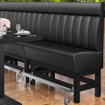 MIAMI | Counter Height Banquette Bench | W:H 140 x 158 cm | Black | Striped | Leather