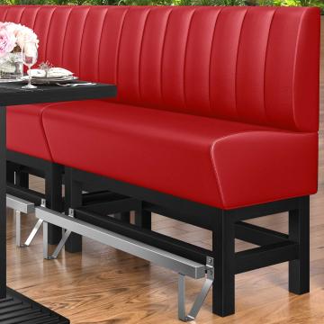MIAMI | Counter Height Banquette Bench | W:H 160 x 133 cm | Red | Striped | Leather