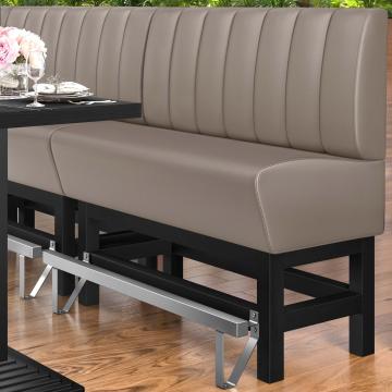 MIAMI | Counter Height Banquette Bench | W:H 160 x 133 cm | Taupe | Striped | Leather