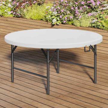 MIO | Stół imprezowy | Ø 122 cm | Biały | Składany | Okrągły