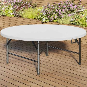 MIO | Hopfällbart bord | Ø 152 cm | Vit | Hopfällbar | Runda